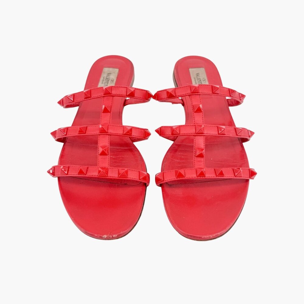 Valentino Garavani Red Stud Rockstud Caged Sandals Slides